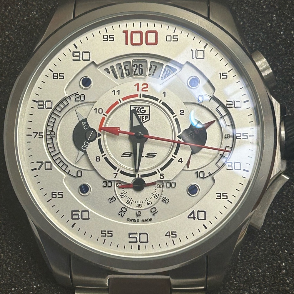 Tag Heuer Silver and Black Dial Watch